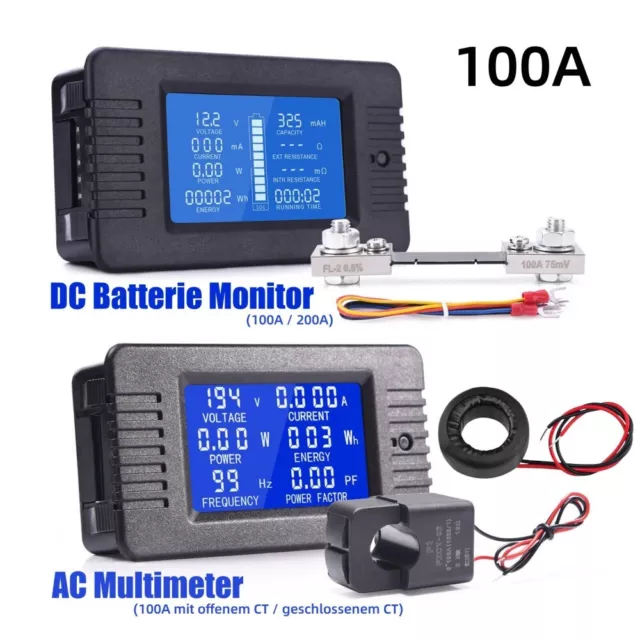 AC DC LCD-Panel Digital Power Watt Meter Monitor Spannung Voltmeter Amperemeter