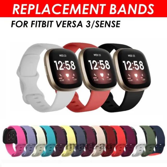 Replacement Bands For Fitbit Versa 3/Sense Watch Strap Band Silicone Wristbands