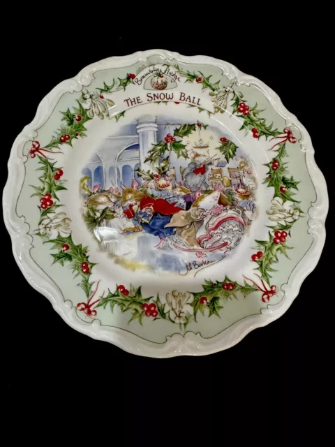 Royal Doulton Brambly Hedge “The Snow Ball” Christmas Salad Plate 1st In Series