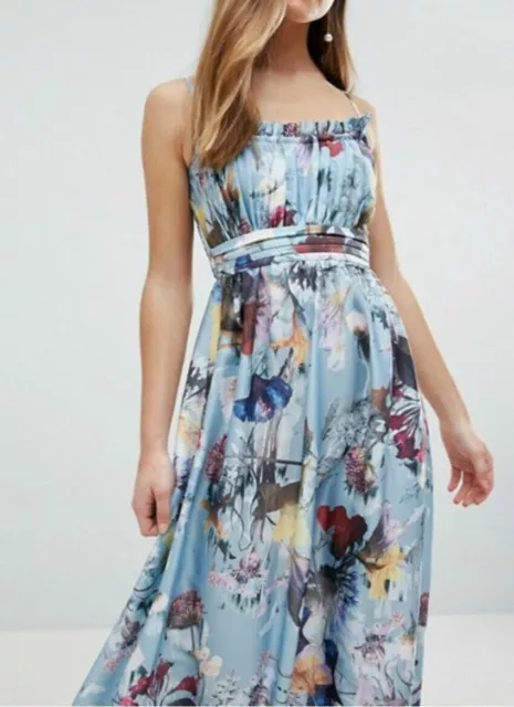 Little Mistress maxi dress in floral print. size UK 10/ US 6 (C77) 3