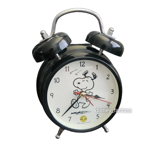 2010 60TH ANNIVERSARY Peanuts Snoopy Black Alarm Clock Plays Theme Song