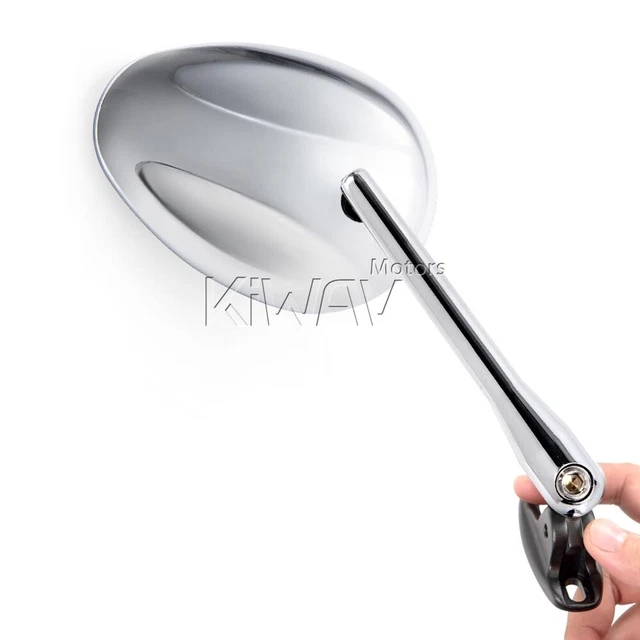 Miroirs paire chromé ELLIPSE oval base noir pour Ducati 959 1299 Panigale 16'