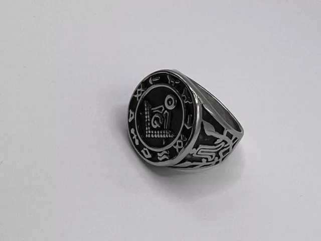 Masonic Square And Compass Ring Freemason Stainless Steel G Symbol Ring Size 11