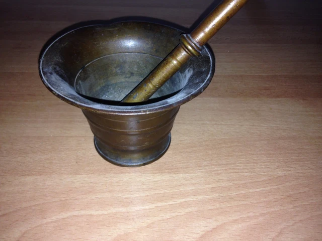 Antiker Bronze Mörser mit Pistill - Apotheker Mediziner