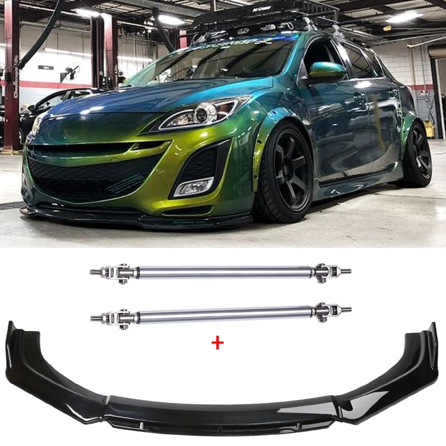 FRONT BUMPER LIP Spoiler Splitter Body Kit + Strut Rods For Mazda