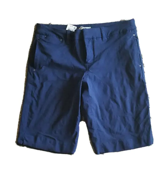 Style & Co Bermuda Shorts Size 4 Navy Blue Knee Length Trouser Women's