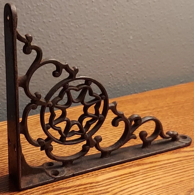 Antique Victorian Cast Iron Shelf Bracket 6.875" By 5.375"