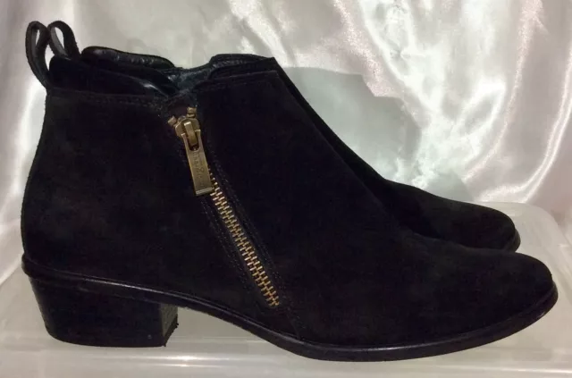 Paul Green Munchen Black Suede Leather Zip Ankle Boots Women's UK 5/ US 7.5