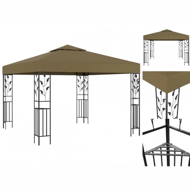 Pavillon Gartenzelt 3x3 M Taupe 180 G / M²