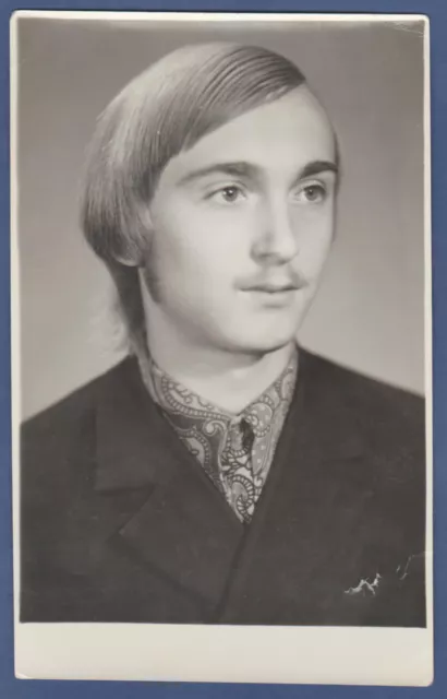Portrait of a Young Handsome Guy, Cute Man Soviet Vintage Photo USSR