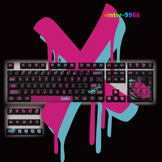 LOL League of Legends Jinx Keycap Button Sublimation PBT Cherry MX For Keyboards