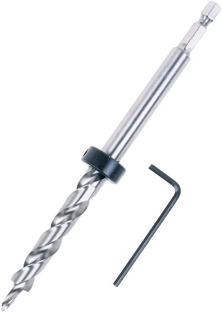 1/4 Inch Hex Shank Pocket Hole Drill Bit Twist Step Drill Bit with Depth Stop Co