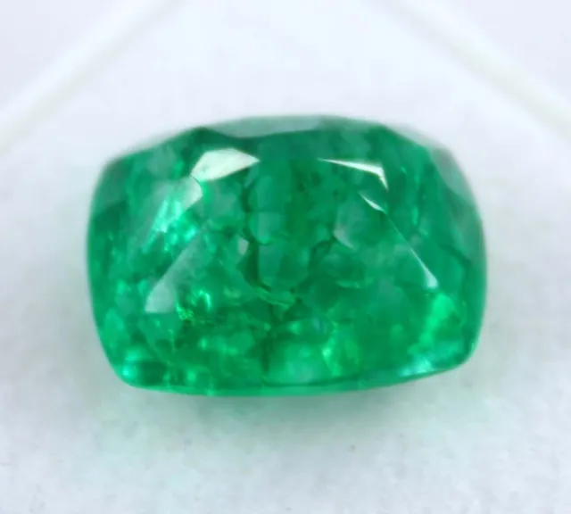 8 Ct Natural Untreated Green Cushion Colombian Emerald CERTIFIED Loose Gemstone
