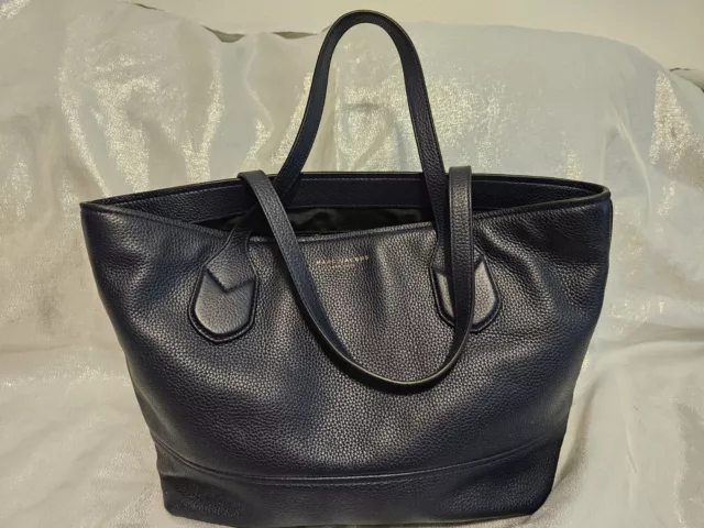 MARC JACOBS Bag Leather Navy Tote Medium Shoulder Purse