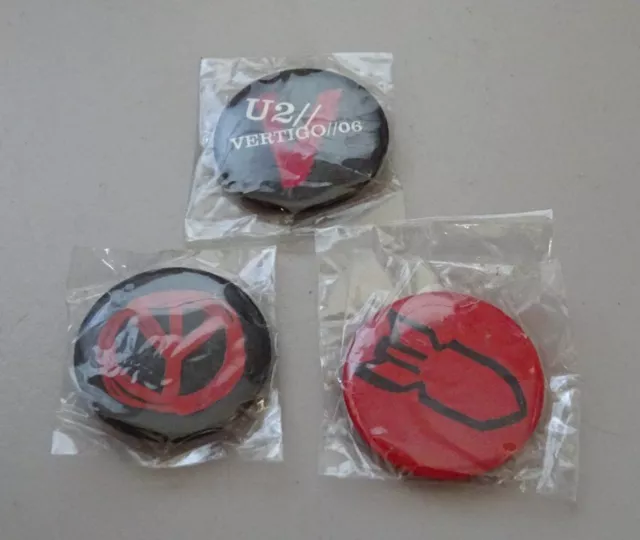 Brand New   U2    Vertigo 2006 Tour   Set of 3 Badges