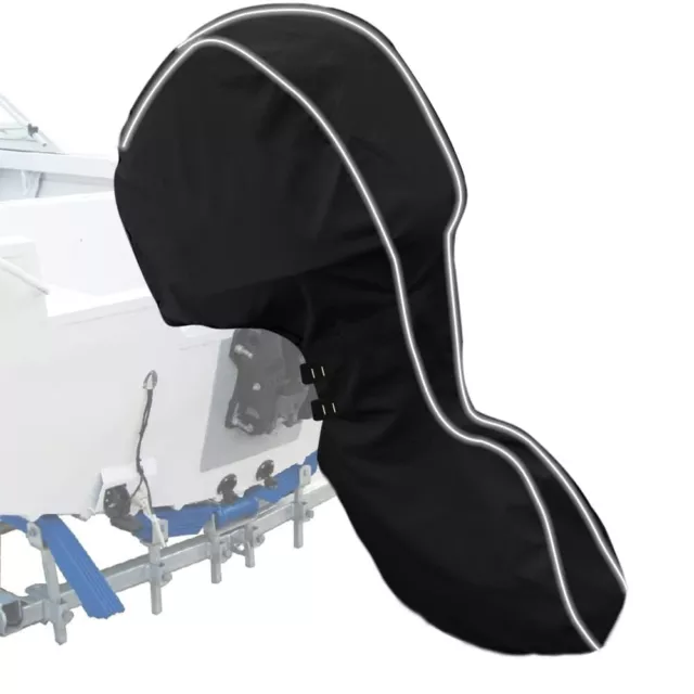 Full Outboard Motor Cover Trailerable with Reflective Strip Fit 60-90 HP