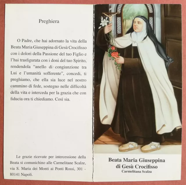 Santino Holy Card a libretto: Beata Maria Giuseppina di Gesù Crocifisso Catanea