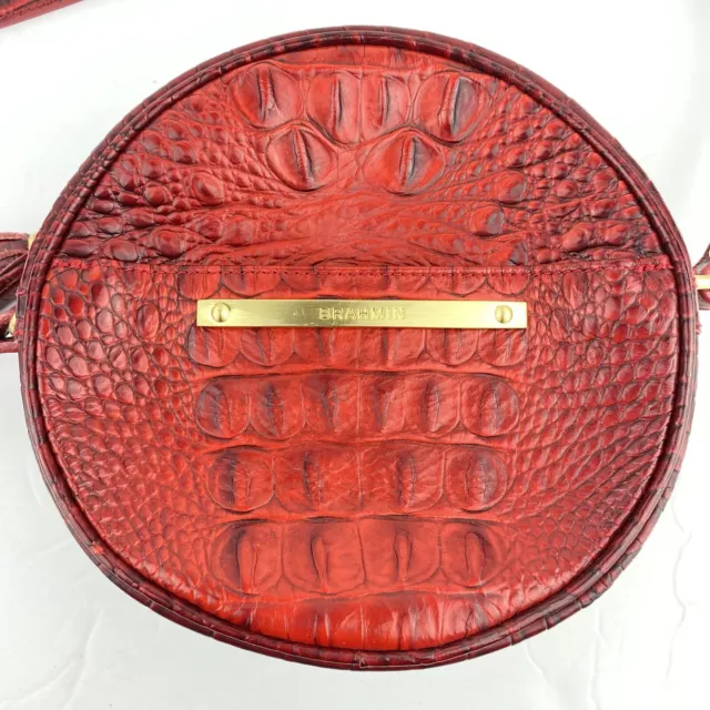 Brahmin Belle Round Ruby Melbourne Croc Embossed Crossbody Shoulder Bag RARE 3