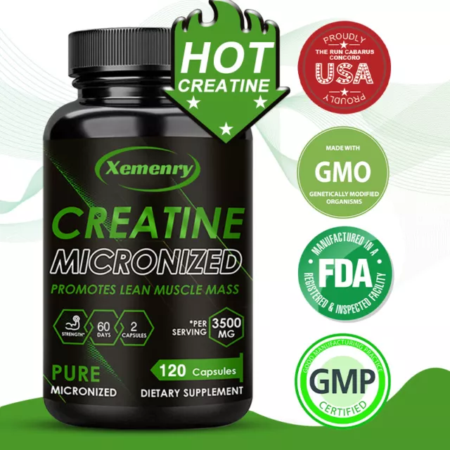 Creatine Micronized Capsules 3500mg - Creatine Monohydrate - Muscle Enhancer