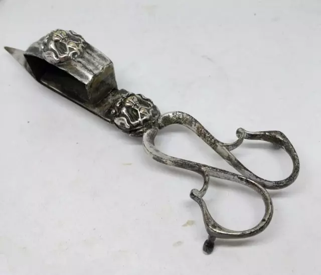 Antique Silver Plated Hallmarked Candle Snuffer Scissors Wick
