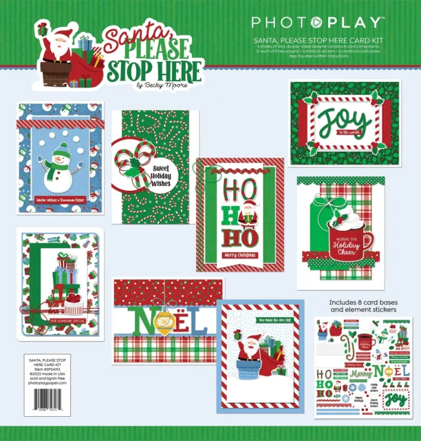 Kit de tarjetas PhotoPlay-Santa Please Stop Here SPS4313