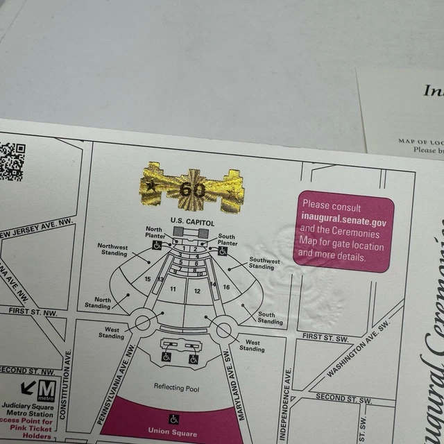 2025 PRESIDENT 47 Donald J. Trump J.D. Vance Inauguration Pink Ticket