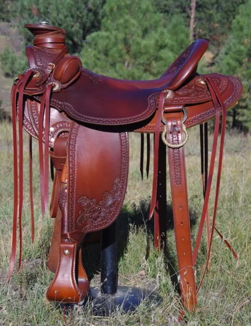 Western Leather Wade Saddle Western Horse Saddle Tack Set Size 10" to 18"