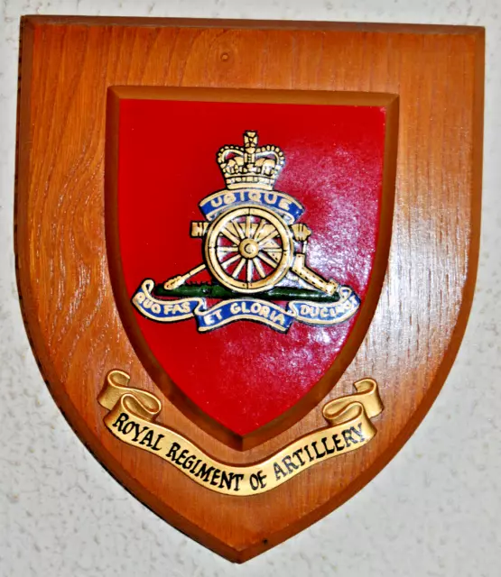 Royal Artillery regimental mess wall plaque shield RA