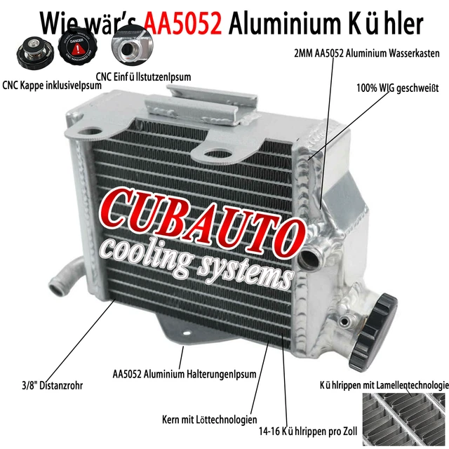 Radiatore Alluminio Per Yamaha RD125LC RZ125LC RZ 125 122100-5960 NU2 NU3 NU4