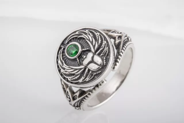 Scarab Egypt Symbol Ring Unique Ancient Bug Signet Handmade Egyptian Jewelry