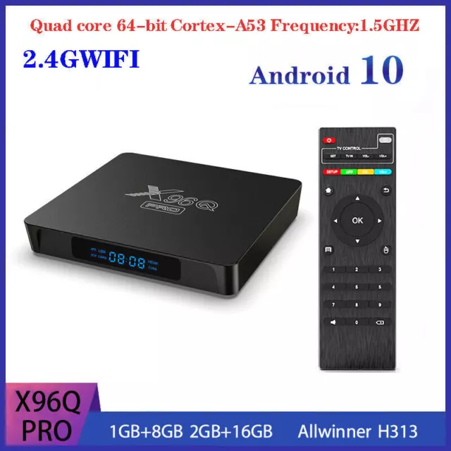 X96Q PRO TV Box WIFI 4K UHD 8/16GB Android 10.0 Smart Media Player H.265 W7L4