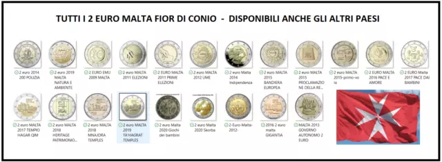 2 euros de Malta sin circular todos los años disponibles - monedas BU elige...