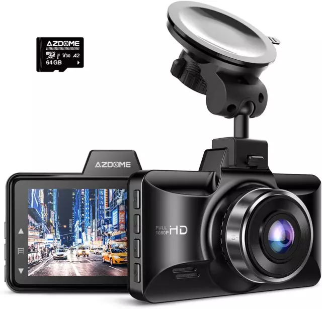 AZDOME DashCam 1080P Car Camera Night Vision Wide Angle Parking Monitor G-Sensor