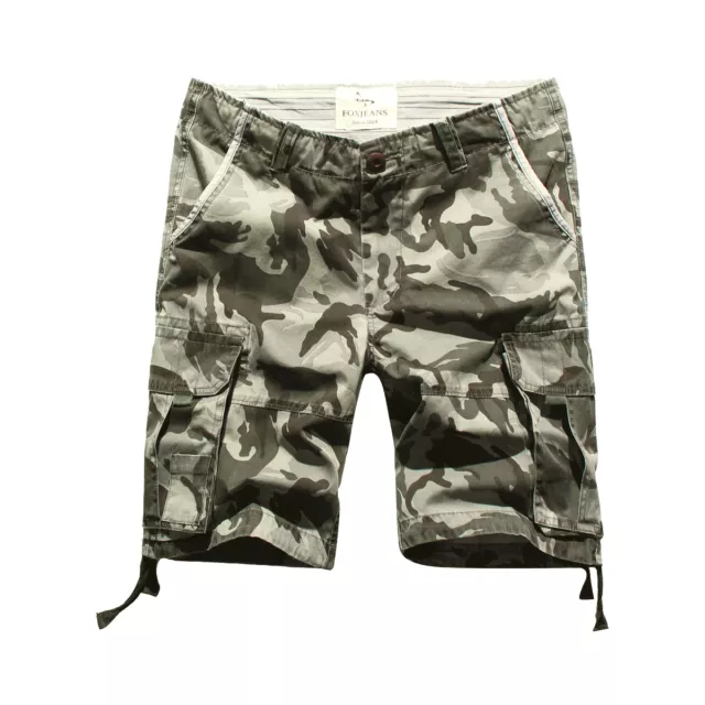 FOX JEANS Mens Elton Casual Camo Military Army Cargo Work Shorts  SIZE 38