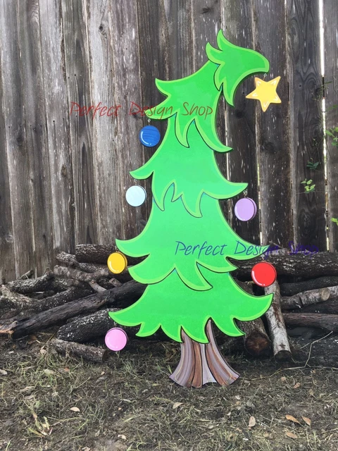 NEW Whoville CHRISTMAS Tree GRINCH Inspired Lawn Yard Art Decoration Ornaments