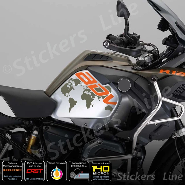 Adesivi Per Fiancate Serbatoio BMW R1200/R1250 GS Adventure - 2 Pezzi, Nero - Foto 10