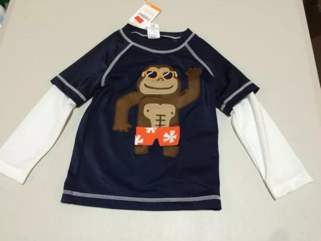 NWT Gymboree Boys Swimsuit Monkey Rash Guard Shirt Toddler UPF 50+ Toddler sizes