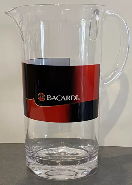 BACARDI Rum Clear Acrylic Plastic Drink Pitcher Bat Red Black NEW Liquor 2008