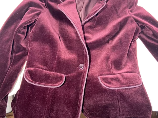 Butte Vintage Women's velvet suit Skirt and Jacket, Burgundy Waist 32"