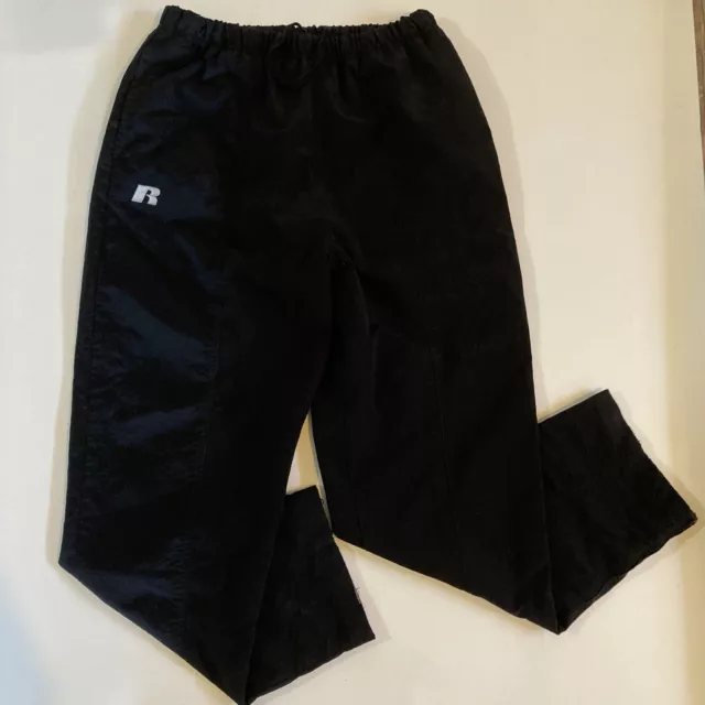 RUSSELL ATHLETIC TRACK Pants Mens Size XL Black Ankle Zip Lined ...