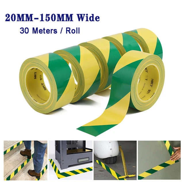 Nastro di bandiera 30 m giallo e verde barriera pericolo pericolo autoadesivo nastro in PVC