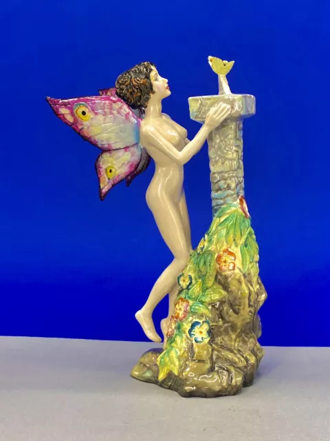 Carlton Ware Hand Painted 25cm Nude Butterfly Girl Figurine - Colour Trial Rare