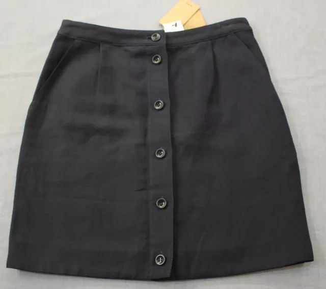 A.P.C. Womens Liada Navy Blue Linen Cotton Mini Skirt NWT Sz 40  Waist 29"  $250