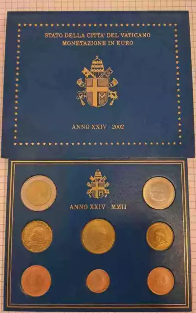 2002 CITTA' DEL VATICANO: Serie Divisionale FDC - 8 monete "GIOVANNI PAOLO II"