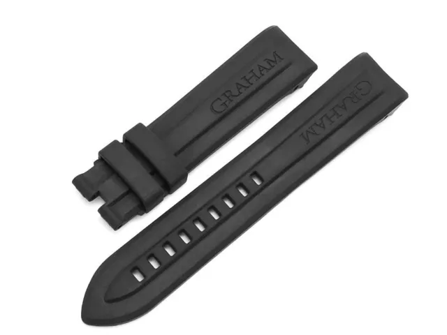 Brand New Genuine Replacement Black Rubber Watch Band for Graham Swordfish Big 1