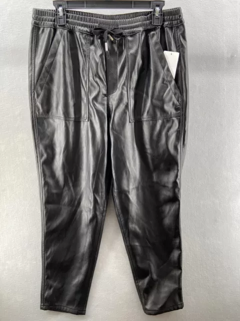 BLANK NYC Pants Womens Sz 30 Black Faux Leather Pull On Straight Leg NWT