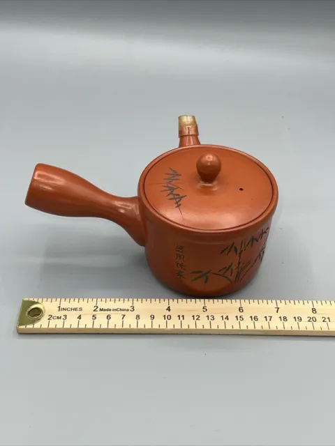 Japanese Kyusu Teapot with Tea Strainer Green Tea Tokoname Yaki Ware OrangeBrown