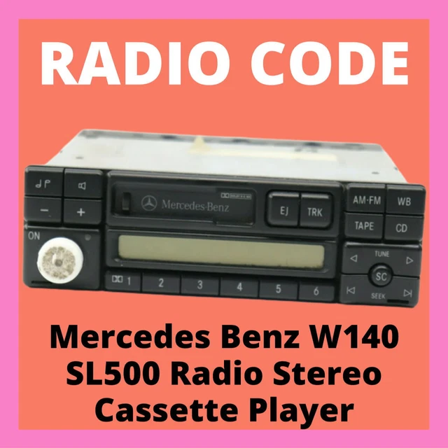 MERCEDES BENZ W140 SL500 Radio Code Stereo Cassette Player Becker