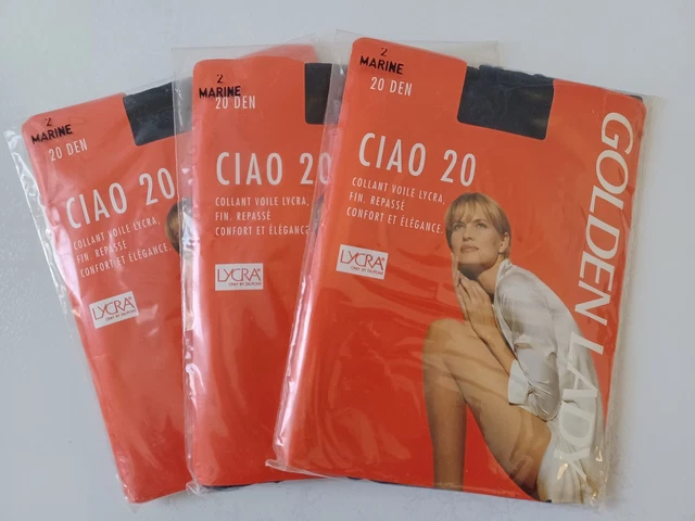 Lot De 6 Collants Golden Lady 20 Deniers Taille 2 Couleur Castor - Neuf Avec étiquettes