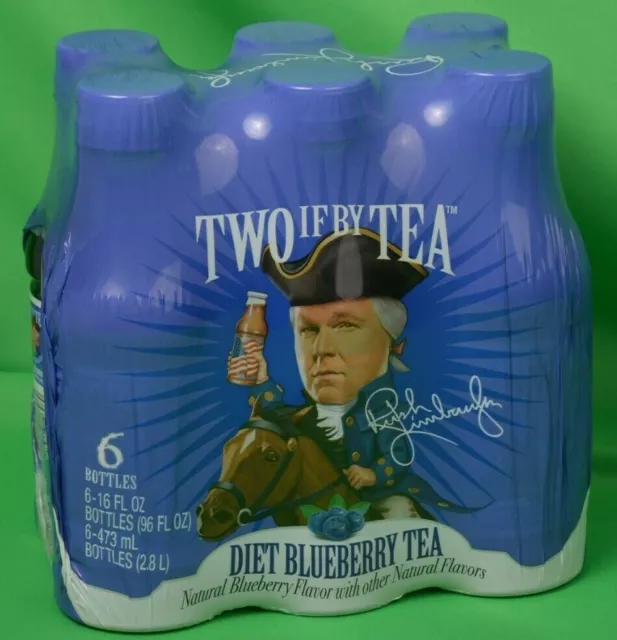 Two If By Tea Rush Limbaugh 6 Pack Original iced tea Diet Blueberry 6-16 Fl Oz